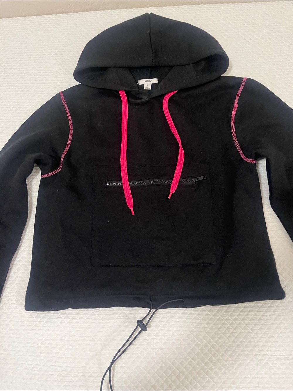 Ardene Black Hoodie with Hot Pink Drawstrings